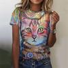 Funny Cat 3d Printed Women's T Shirts Summer Fashion Animal Print Short Sleeve Tees Girl Kawaii Y2k Top Clothes Female Clothing