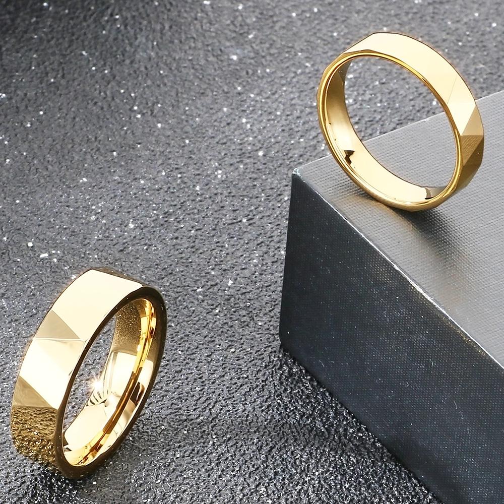 Hard Tungsten Carbide Wedding Rings Band for Couples Men Woman Waterproof Vacuum Plated Engagement Promise Jewelry Gifts