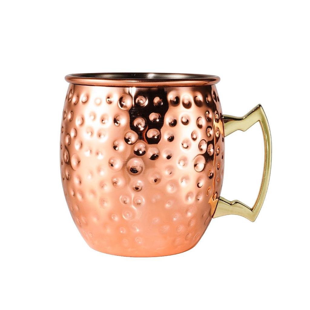 Copper Plated 304 Stainless Steel Hammered Moscow Mule Beer Mug