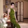 Green cheongsam 1011 new young girl new Chinese daily improvement sleeveless beautiful dress summer