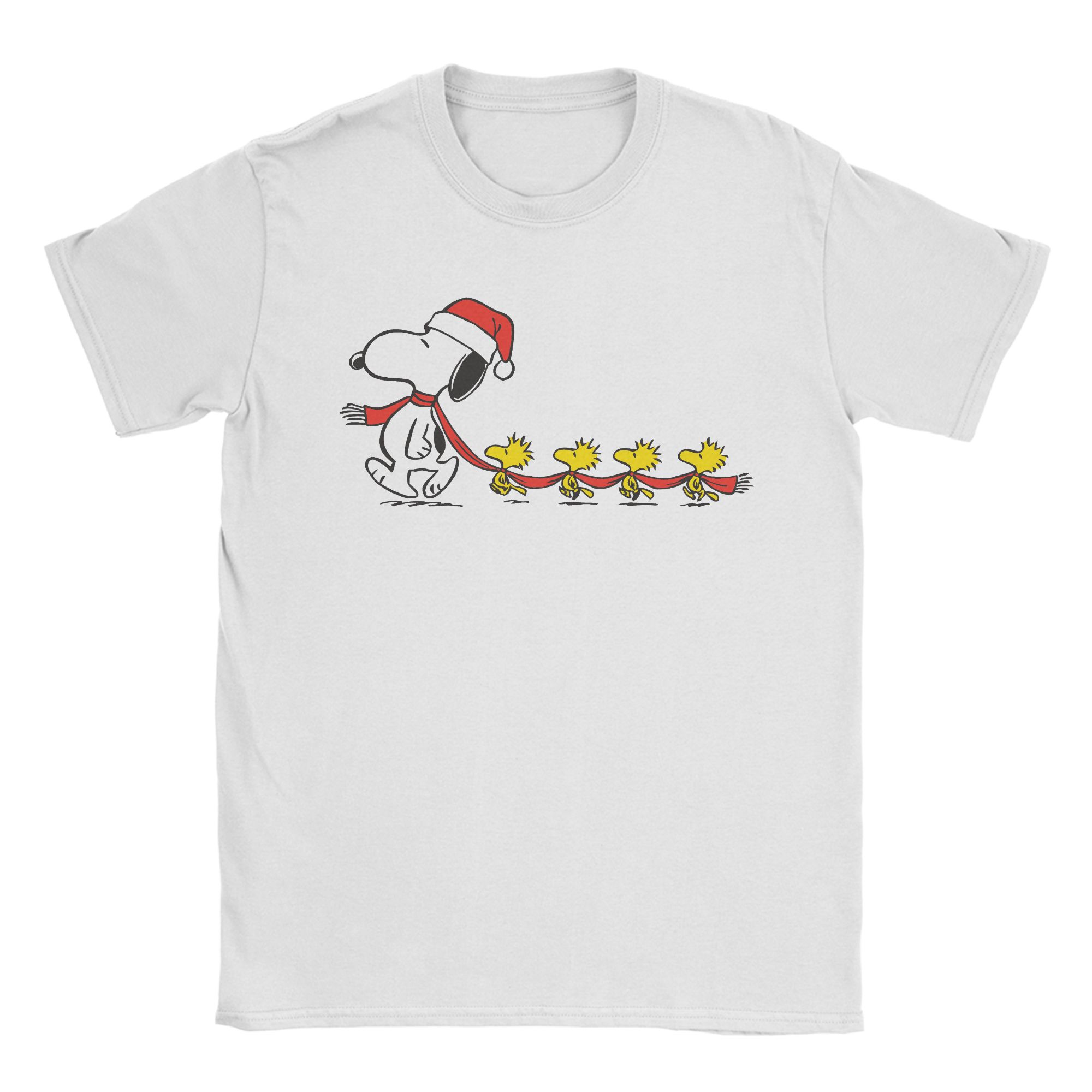 

Snoopy and Woodstock Holiday Christmas TShirts for Men Women Crew Neck Cotton T Shirts Short Sleeve T Shirt Gift Idea Clothing 4XL
