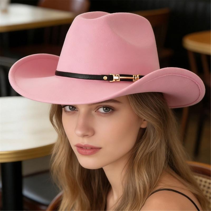 Windproof Cowboy Cap with PU Hat Belt and Wide Brims Design for Enhancing Sun Protections In Outdoor Activity Essential