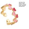 Yousheng Women Ring Opening Adjustable Lightweight Finger Ring Golden Plated Hollow Heart Design Finger Band Jewelry