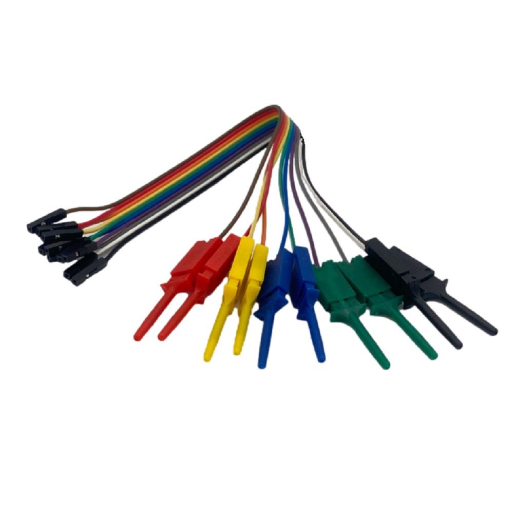 1 Pcs 25cm 10 Needle Hook Clamp Kit 5 Color Logic Analyzer Cable Clamp Probe Connecting Testing Instrument Parts