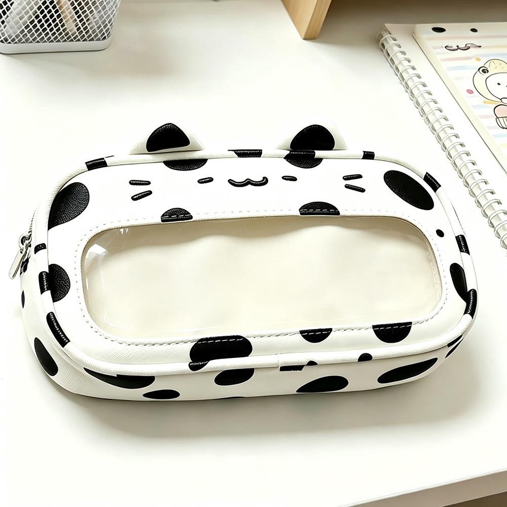 With Clear Window Pencil Pouch Double Layers Stationery Bag Kawaii Pen Bag  Gift