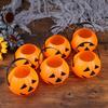 Vaguelly 15Pcs Halloween Pumpkin Bucket Trick or Treat Pumpkin Bucket with Handle Small Candy Holder Plastic Orange Jack O Lantern Candy Basket Bags