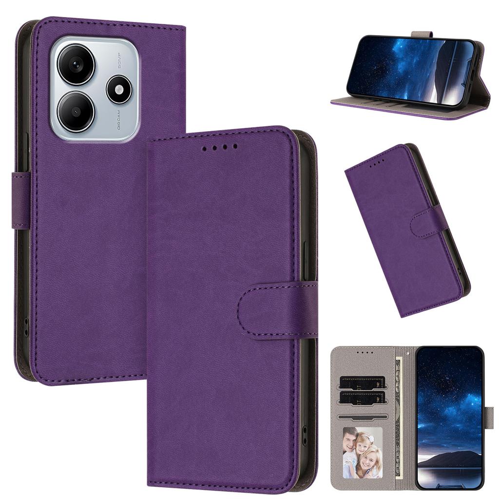 Magnetic Flip Cover Leather Case For Xiaomi Poco M7 M6 M3 M2 Pro M6 Plus M6 M5 M5S M4 M3 M2 Solid color Skin Feel Wallet Bags