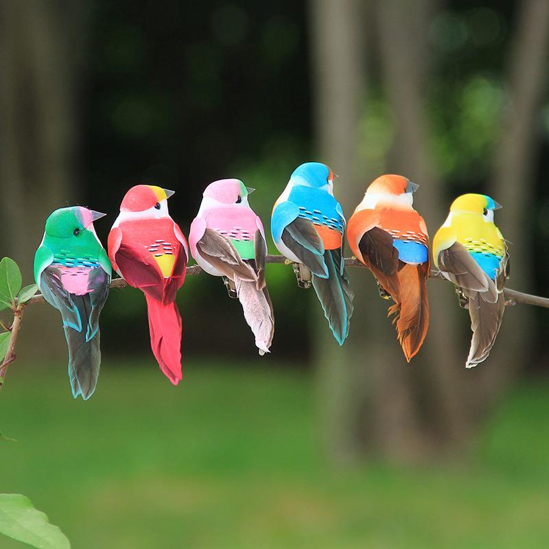 1Pcs Cute Artificial Fake Foam Bird, Simulation Feather Tit Animal Model DIY Craft Home Garden Ornament Decoration