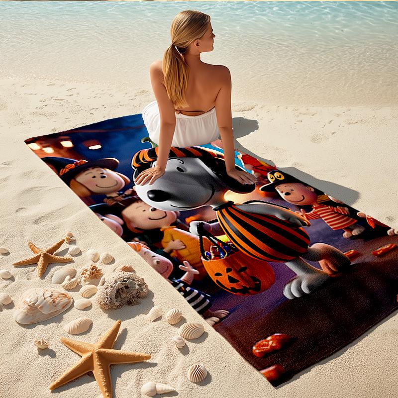 1Pc Snoopy'S Halloween Night Beach Towel Quick Dry Multiuse For Beach Pool Gym Yoga Home Travel Christmas Halloween Xmas Gift S1518
