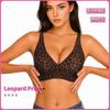 Women Sexy Leopard Print Seamless Plus Size Wireless Comfortable Gathering Bra