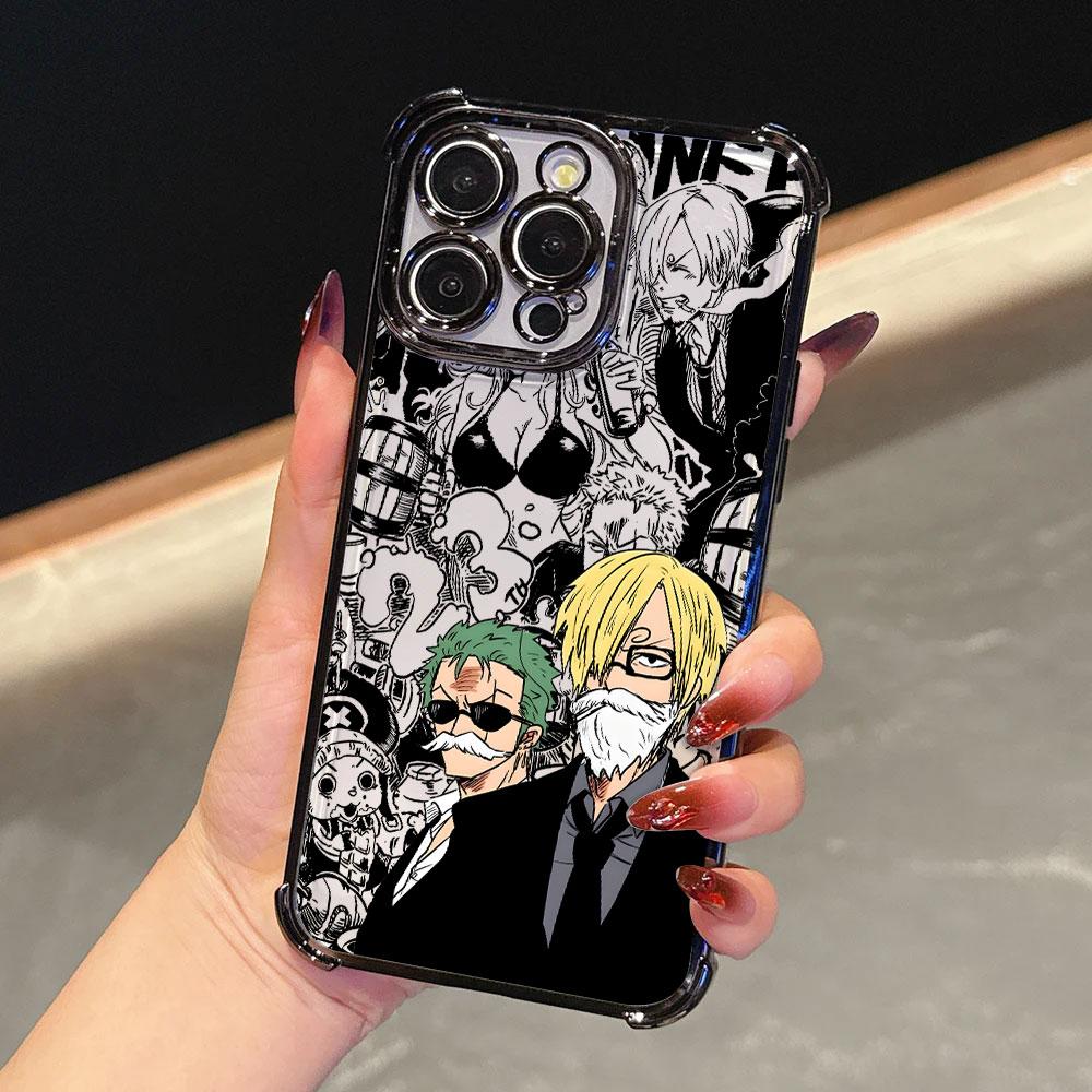 Anime Gear 5 LuffyS Plating Phone Case For Xiaomi Redmi A7 15 15C 14C K50 Note 15 14 13 12 12s Pro Plus 4G 5G Anti Fall Airbag
