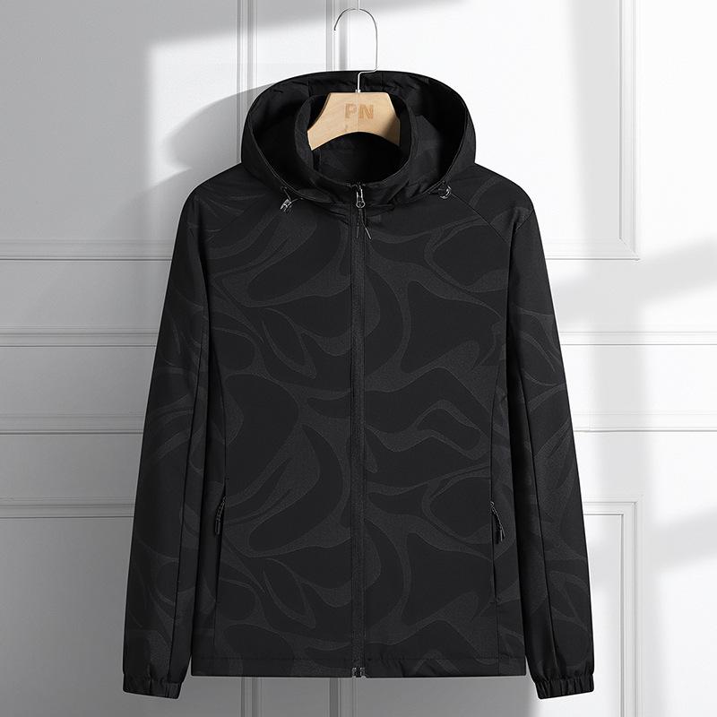 

Ветровка из печатного бархата со съемным капюшоном, устойчивая к сминанию, ветрозащитная и водонепроницаемая куртка 6XL