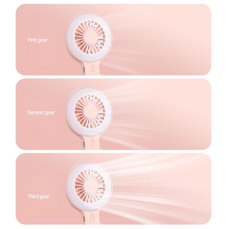 Portable USB Charging Desk Fan With Phone Holder And Three Speed Setting Suitable For Camping Photography Mobile Devices