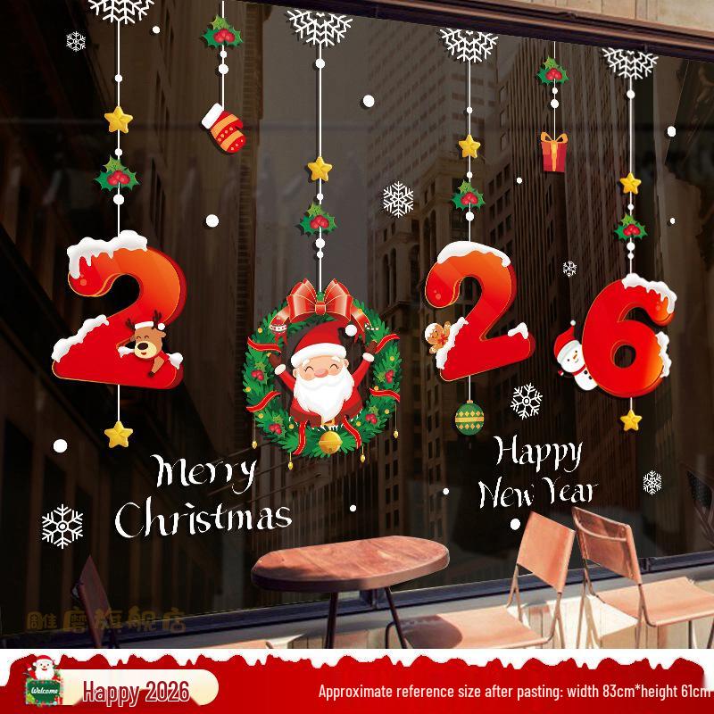 Santa Claus Christmas Window Clings - Tree, Door Stickers & Ornament Decor