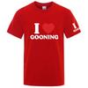 Summer 2025 I Love Gooning Logo Print Unisexs New Pure Cotton Casual Breathable High Street Lightweight Ice Silk Tshirt