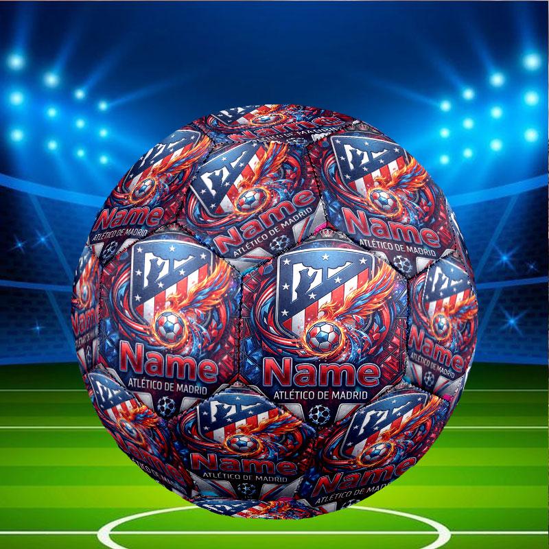 Custom Name Personalized Atletico Madrid Print Size 5 Soccer Ball Training & Match Football, for Team, Kicking, Gift for Football Enthusiasts