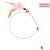 Long Rod Steel Wire Cat Teaser with Feather & Bell - Interactive Bite-Resistant Replacement Cat Toy