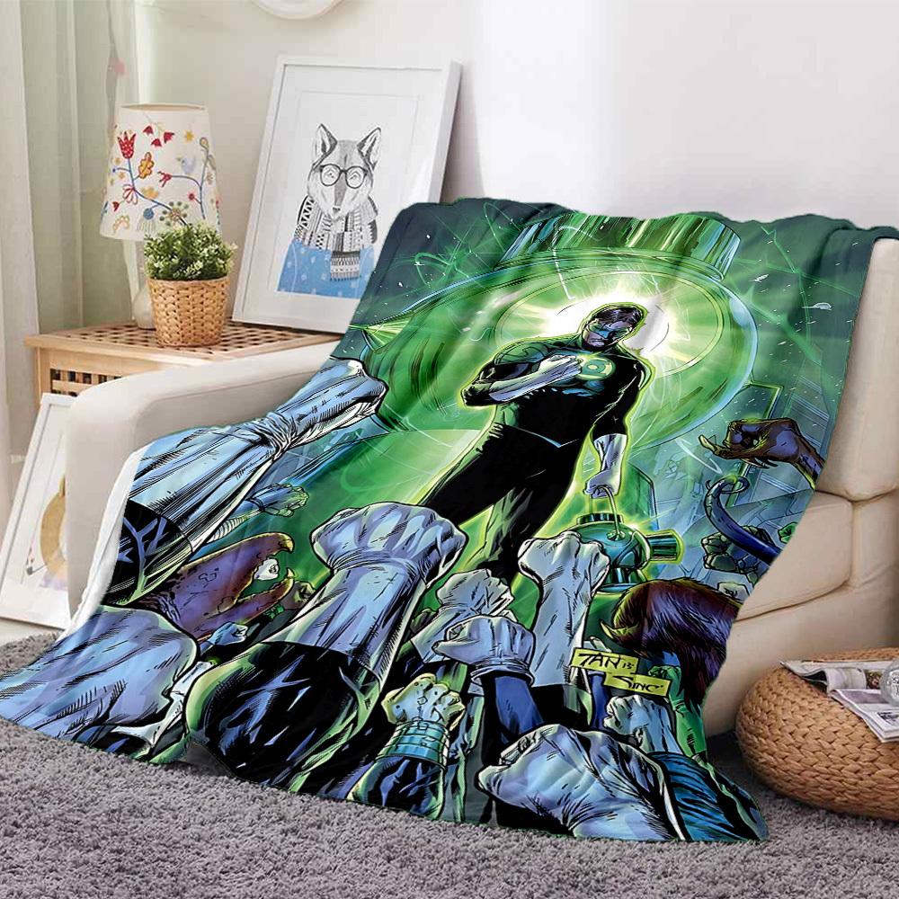 1pz Coperta Anello Lanterna Verde Fibra di Poliestere, Comfort per Tutte le Stagioni per Divano, Letto, Ufficio, Auto, Campeggio, Ideale Decorazione per la Casa e Regalo, Comfort per l'Ufficio