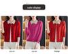 Autumn Pure Wool Color Block Cardigan for Stylish Middle-Aged Women