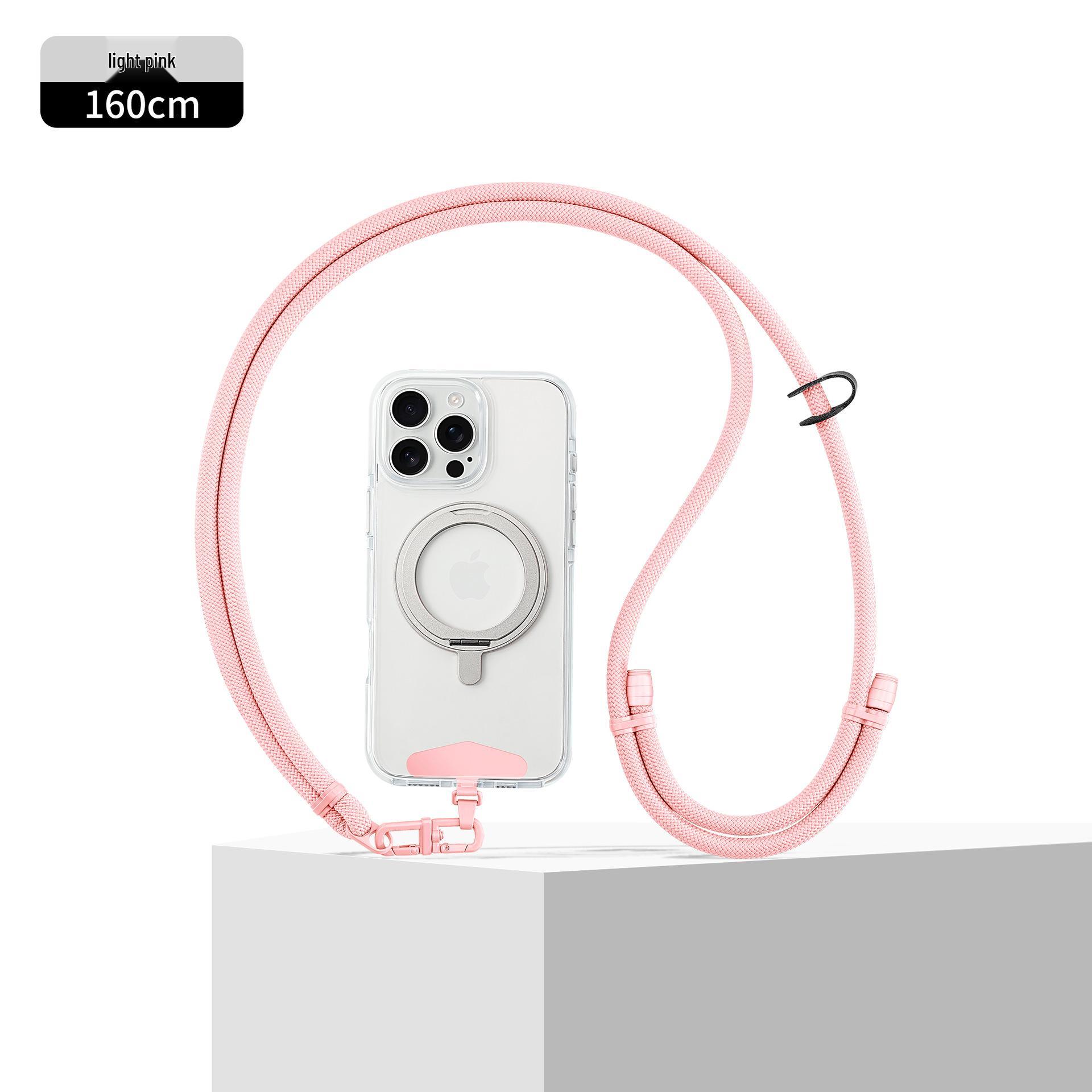 Adjustable Cross-body Phone Lanyard: Multi-functional Anti-theft and Anti-lost Neck Strap with Woven Rope and Phone Case.
