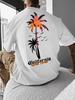 Mens Summer Fashion Tshirt with The Theme of Coconut Tree At Sunset for A Travel Event 100 Pure Cotton Mens Clothing