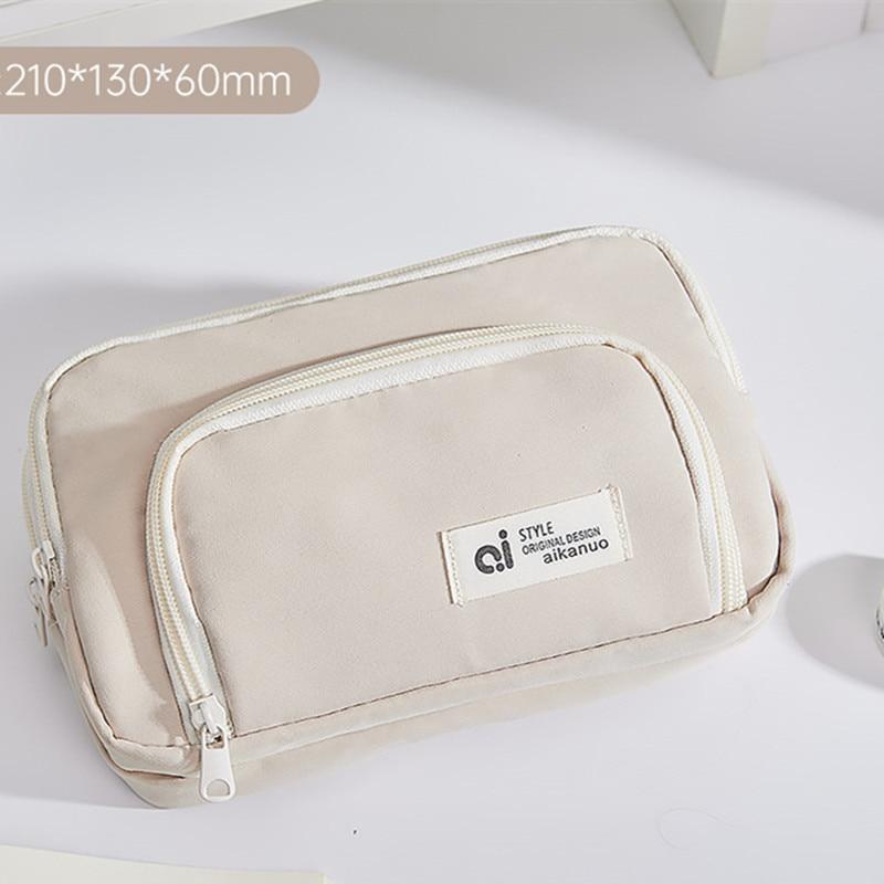 

Пенал большой емкости, простой однотонный пенал, сумка большой емкости на молнии, сумка для хранения канцелярских принадлежностей, студенческие принадлежности