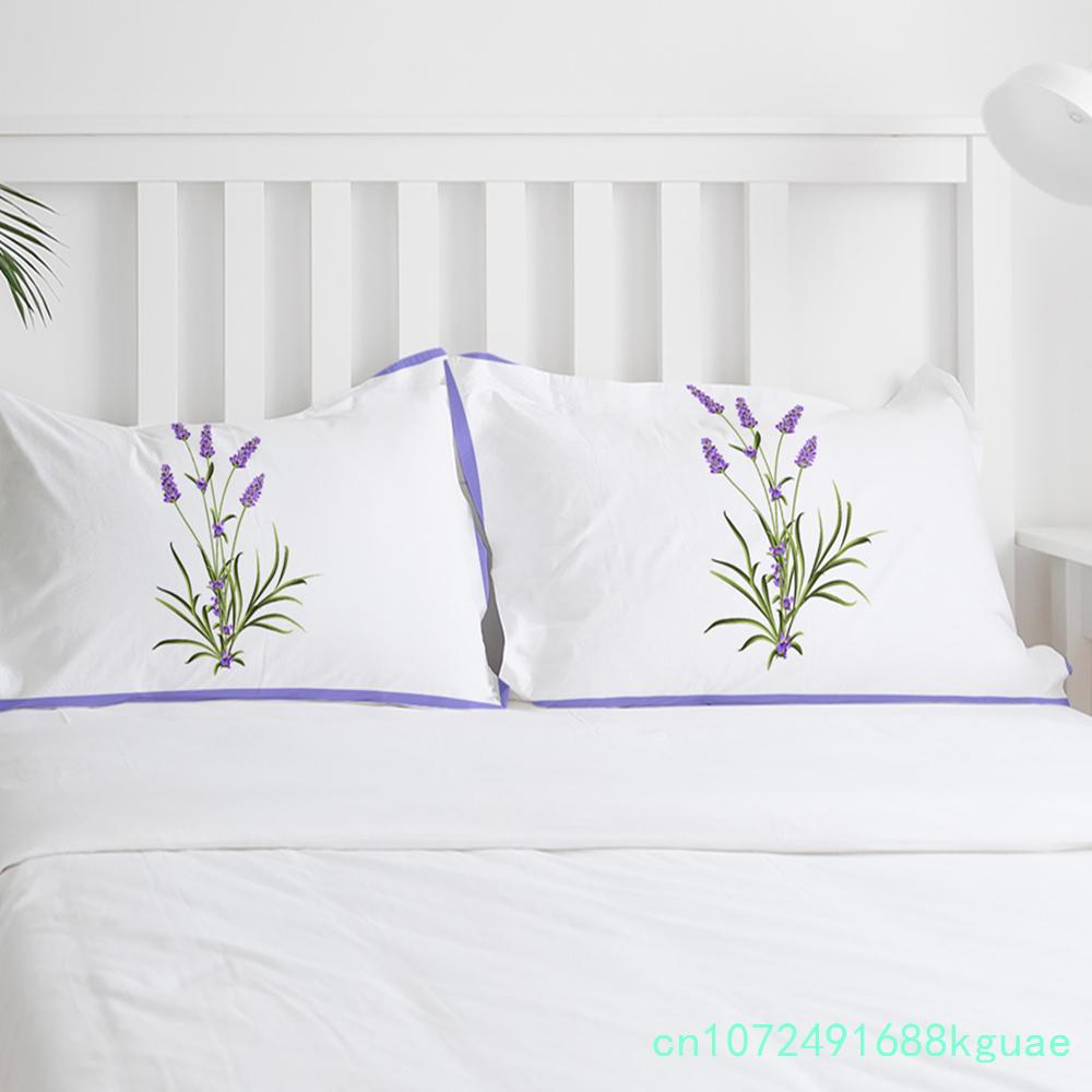 Purple Flower Lavender Romance Duvet Cover With Pillow Case Custom 3pcs Bedding Set Quilt Cover Double Bed Home Textile