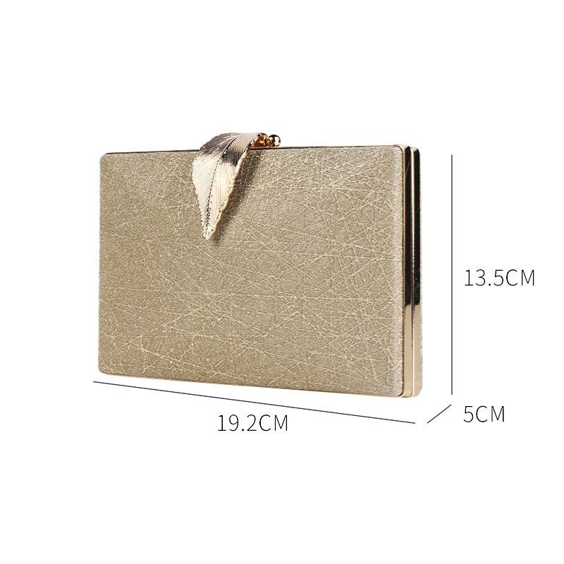 Silver Clutch Luxury Bags Womens  Designer Wedding Purse and Handbags Leaf Shape Hasp Phone Crossbody Bag