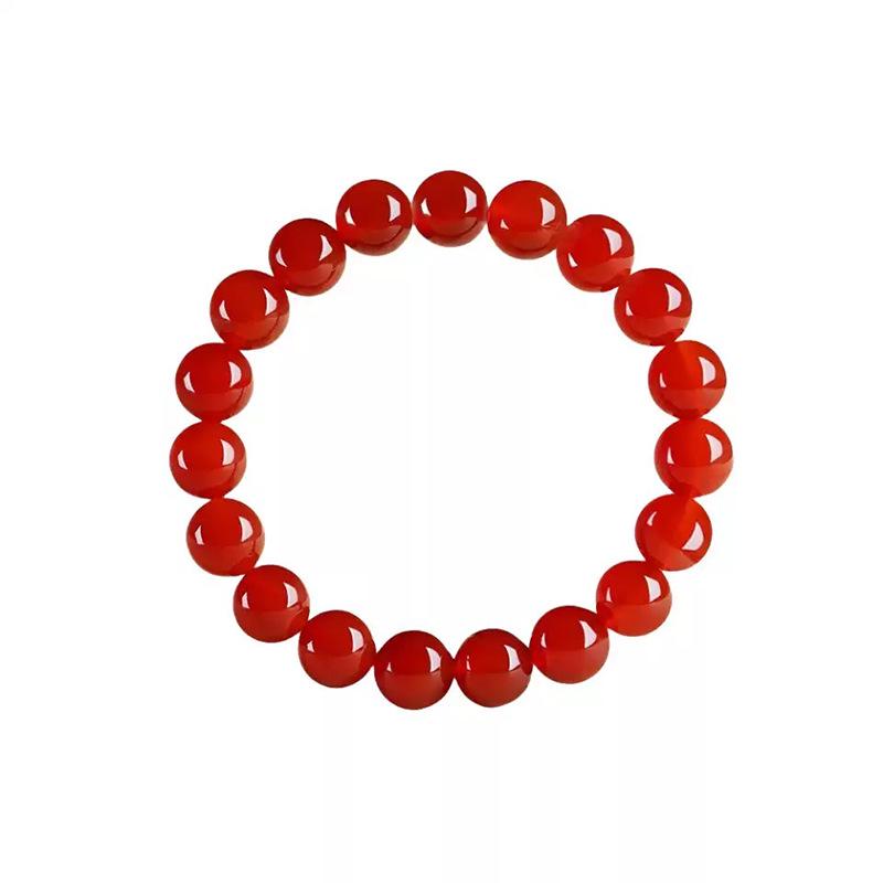 Red Agate Chalcedony Jade Bracelet for Women with Genuine Loose Beads