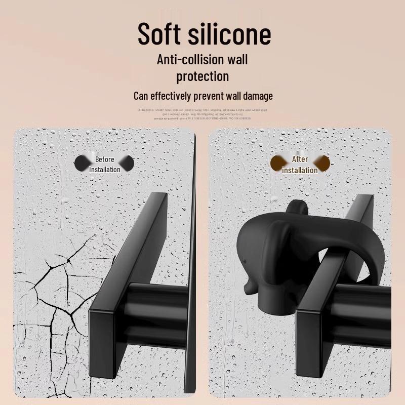 Anti-Collision Silicone Rubber Door Stopper - Punch-Free, Soft, Fixed Rear Door Handle Protection