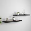 Day and Night - Day and Night Floating Wall Shelves 2 Pcs Black MDF 80x23.5x3.8 Cm