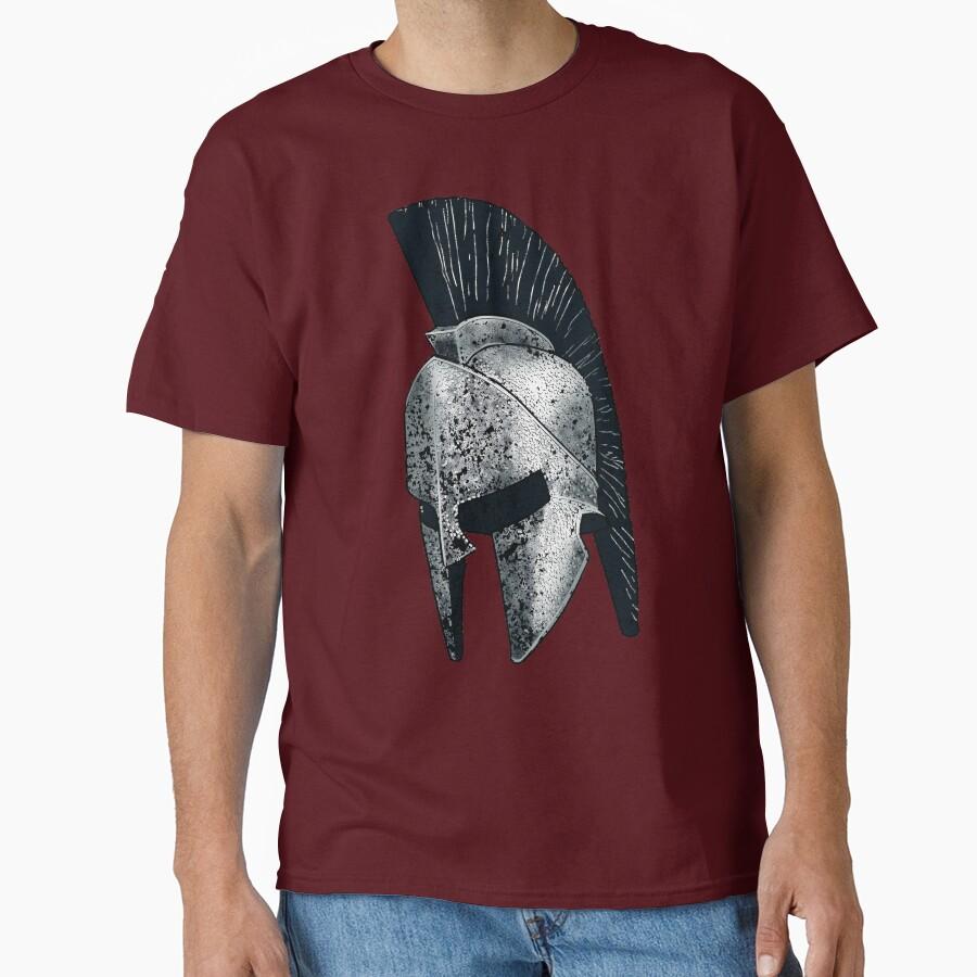 Spartan warrior helmet ancient greece this is sparta T Shirt for men Large size Adult tops S-6XL