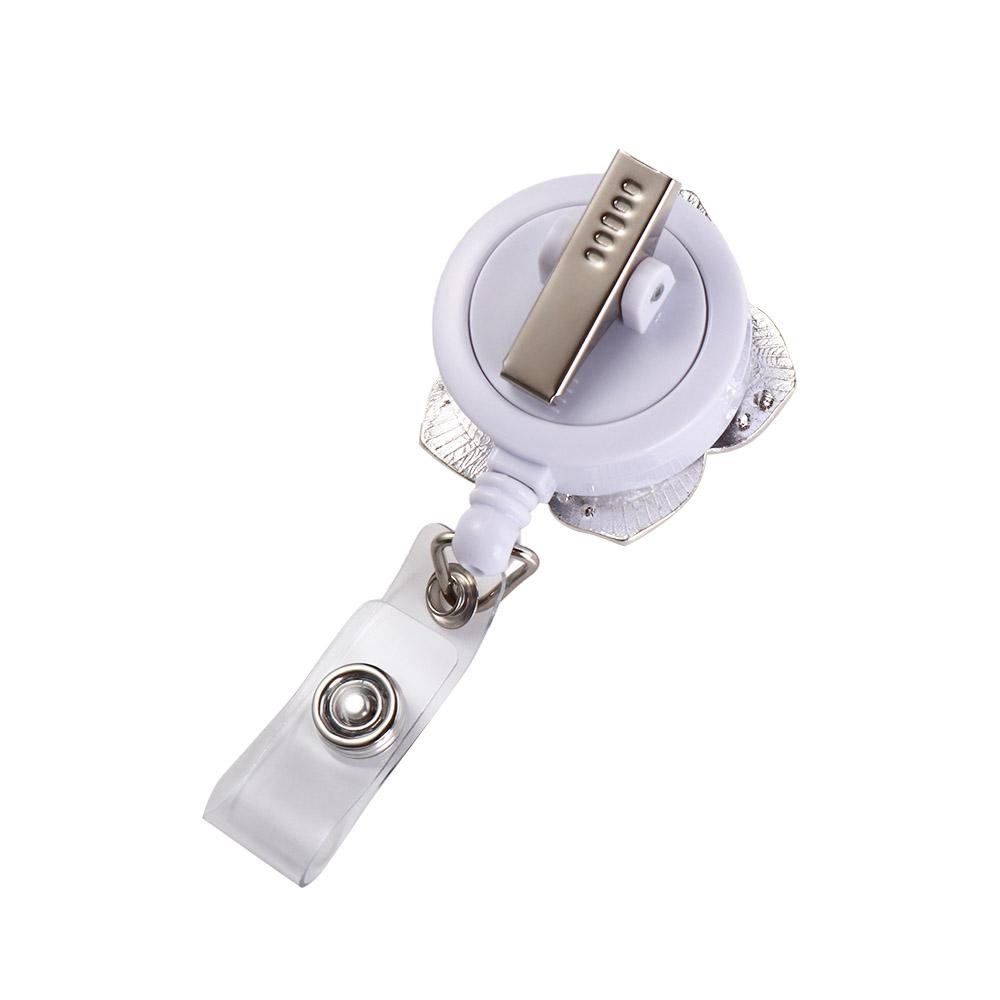 Flower Name Card Holder  Badge Reel Certificate Clasp Badge Holder Retractable Badge Reel