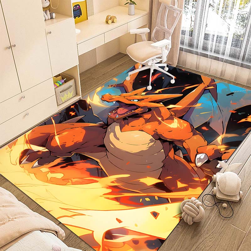 

1PC Pokémon Charizard Dracaufeu Pikachu Printing Carpet for Living Room Bedroom Kid s Room Home Decor Area Rug Non-slip Mat 40x60cm