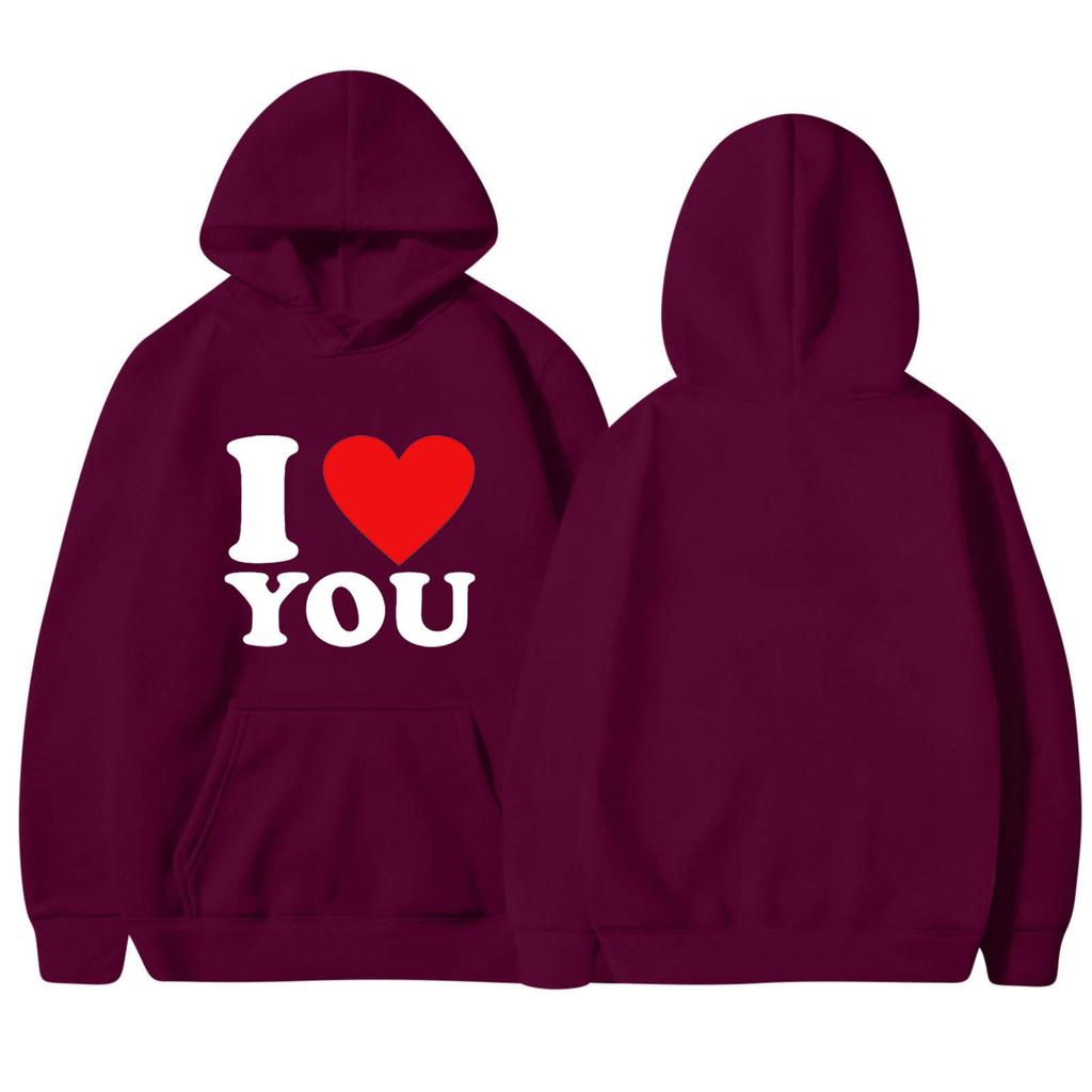 I LOVE MY GIRLFRIEND I Love My Boyfriend Love Casual Loose Pullover Hooded Sweater