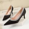 Fashion New Pointed toe Crystal Silks Women Pumps Sexy High Heels Party Shoes Stiletto Heels Wedding Shoes Large Size Female Shoes