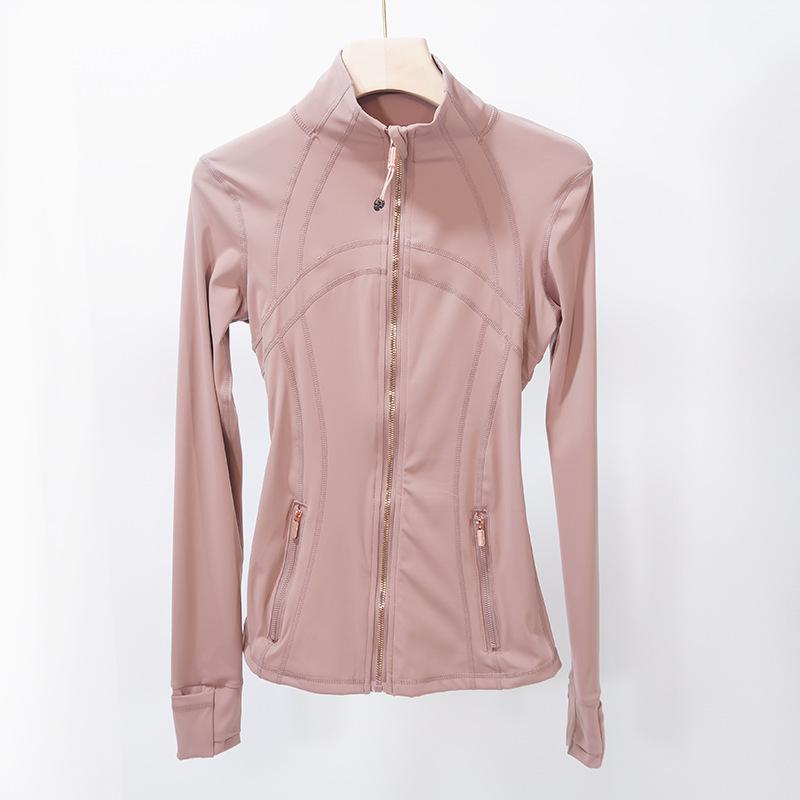 Damen 2.0 Classic Jacke mit goldenem Reißverschluss - Dünnes, hochelastisches Nylon für Frühling/Sommer Sport & Yoga