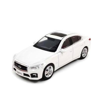 Paudi Model 1/64 Scale Diecast Model Car Infiniti Q50S 2014 White, Finished Product, for Collection and Display