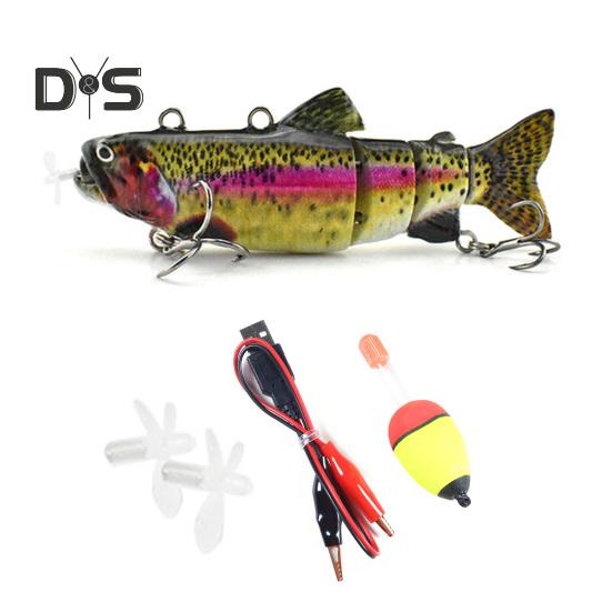 13CM/35G Elektryczny Przynęta Wędkarska Wieloprzegubowa z Haczykami Ładowana przez USB LED Świecąca Przynęta Pływająca Robotyczna Przynęta Sztuczna Akcesoria Wędkarskie