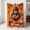 1pc Thanksgiving Turkey, Pumpkin, and Maple Leaf-printed Blanket, Flannel Blanket, Suitable for Sofa Naps and Leisure Use
