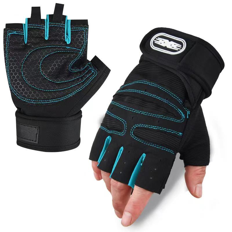 Unisex Non-Slip Fitness Gloves: Half-Finger Design with Wrist Support for Cycling, Barbell, and Training.