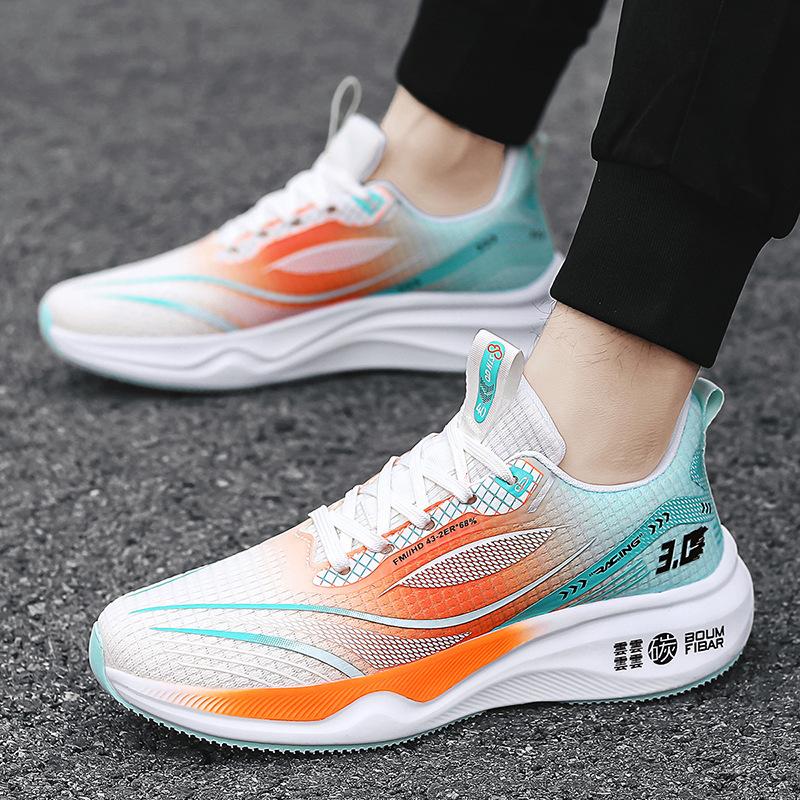 Sneakers Herrenschuhe Leichte atmungsaktive Mesh-Schuhe Stoßdämpfende Carbonplatte Laufschuhe Weiche Sohle Jungen- und Studenten-Rennlaufschuhe