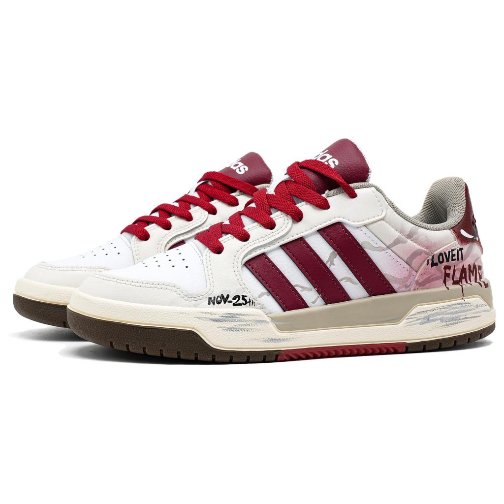 Adidas Neo Entrap Thermal Abrasion Resistant Balance Low top Skateboard Shoes Unisex Beige White Red FW3462(Team1052-)