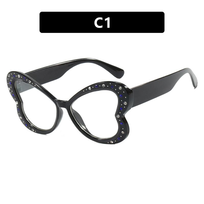 Popular Vintage Anti Blue Light Optical Butterfly Glasses Women Luxury Brand Designer Myopia Prescription Diamond Eyewear Frame