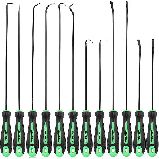 12-Piece Pick And Hook Tools Set, Pick Tool Set Car Auto Oil Seal/O-Ring Seal Gasket Pick Hooks Puller Remove, Long And Mini Pick Tool Set