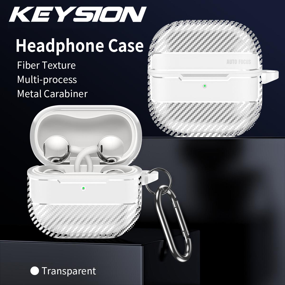 KEYSION Shockproof Case for Huawei FreeClip 2 Carbon Fiber Texture TPU Silicone Hook Bluetooth Earphone Cover for Free Clip 2 for FreeClip 2 чистый