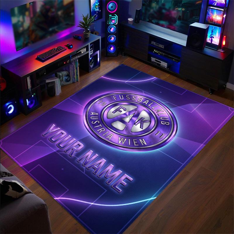 Crystal Velvet Rug Austria Wien FC Print Custom Name Text Floor Mat Home Decor