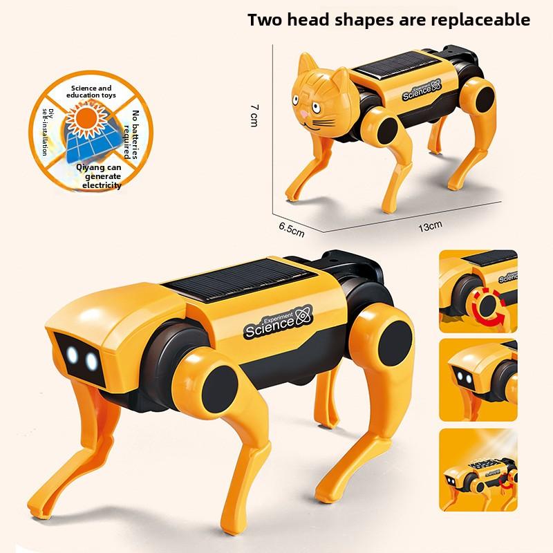 

Электрическая собака на солнечной батарее, детская игрушка-конструктор для мальчиков, развивающая интеллектуальная Solar Dog/Cat