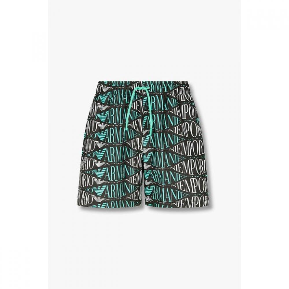 Emporio Armani Men S TOne On TOne Logo Pattern Swim ShortS 0816121167 M(100)