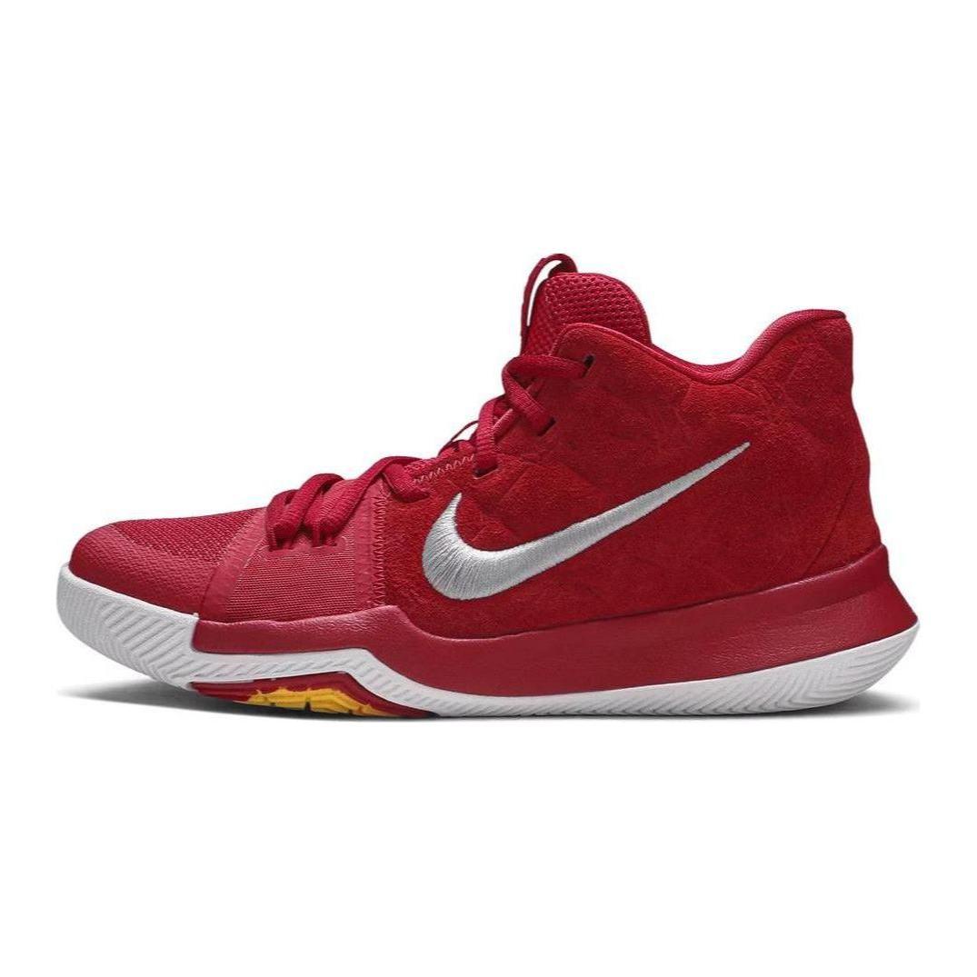 

New Nike Kyrie 3 Grade School Mid Top Children s Basketball Shoes Red White Teenagers 859466-601 37.5